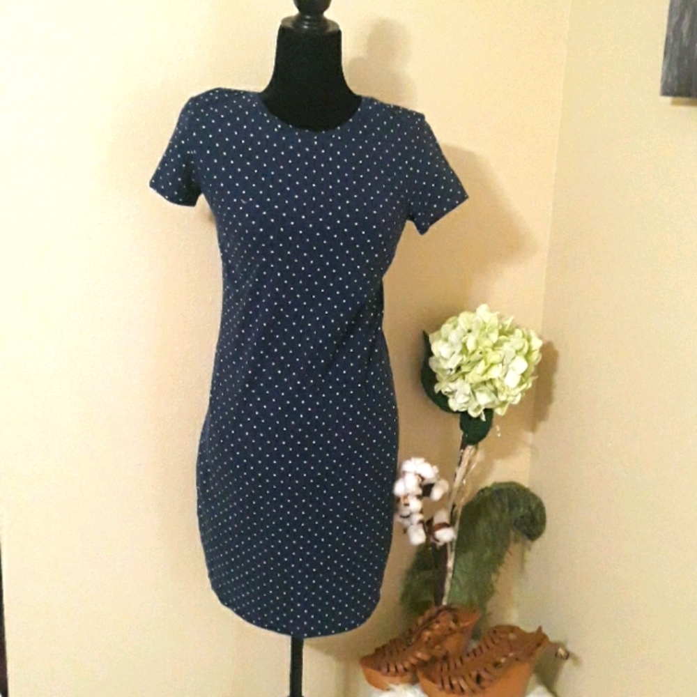 Old Navy Blue with White Polka Dot Dress